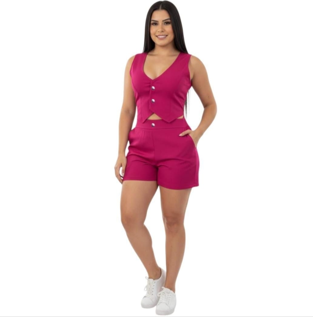 Conjunto chaleco short mujer