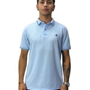 CAMISETA TIPO POLO AZUL CIELO