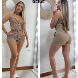 Conjunto chaleco short mujer