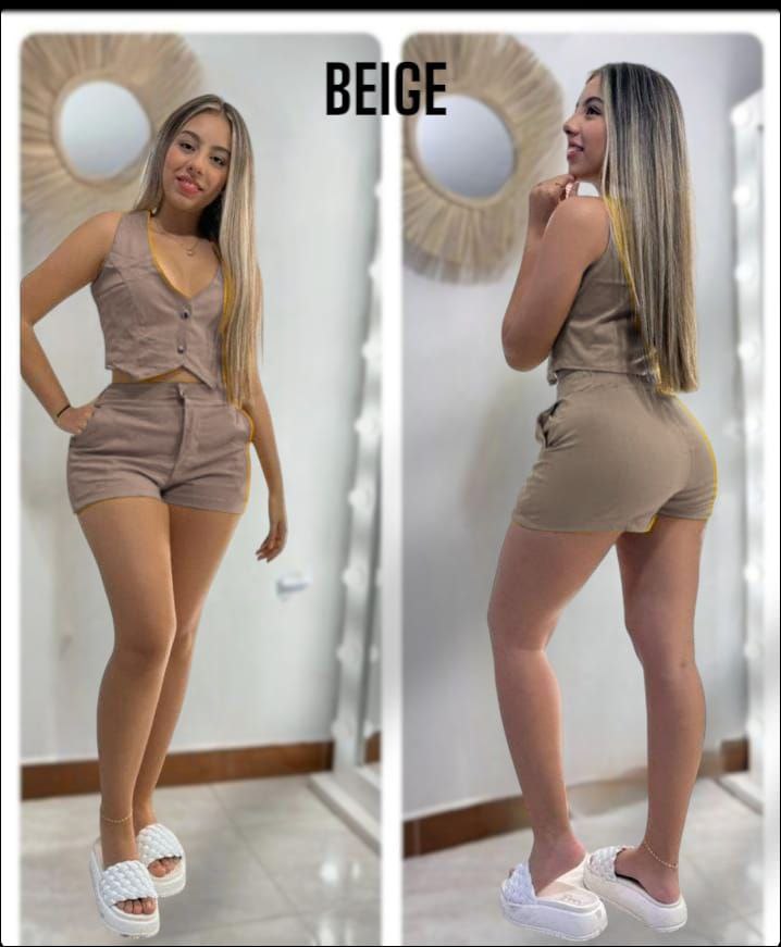 Conjunto chaleco short mujer