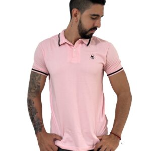 camiseta tipo polo rosada