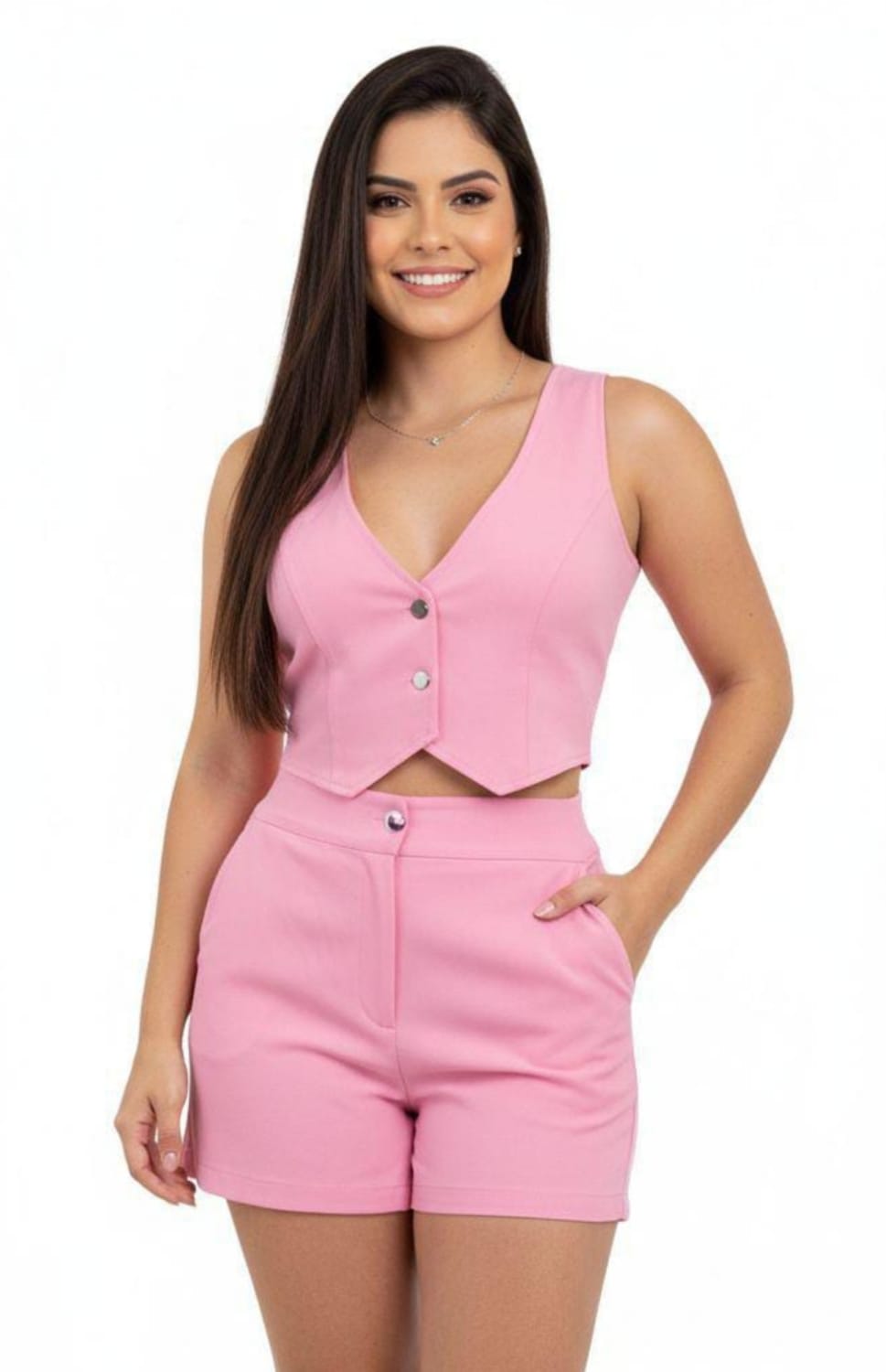 Conjunto chaleco short mujer