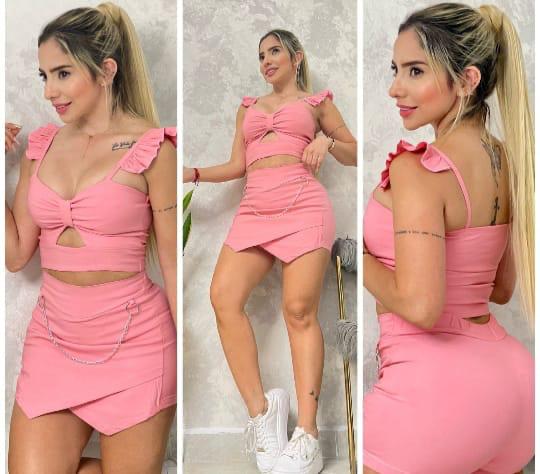 CONJUNTO BLUSA FALDA SHORT
