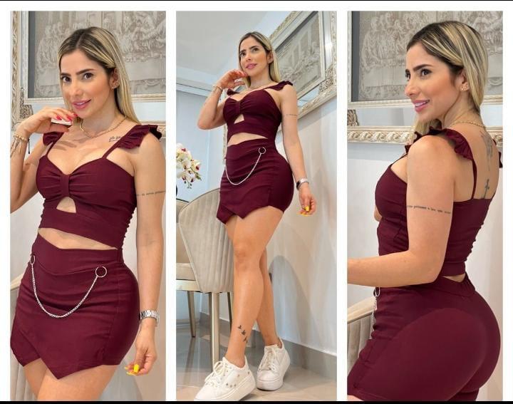CONJUNTO BLUSA FALDA SHORT